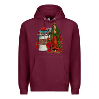 Burgundy our lady of guadalupe coffee Premium Hoodie - JahusDesignShop
