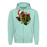 Christmas Texas Map Zipper Hoodie | Teevron