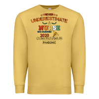 Antique Gold Never Underestimate A Nurse Premium Sweatshirt - Bettercallsaul