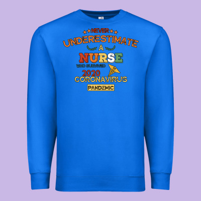 Never Underestimate A Nurse Premium Sweatshirt Designed By Bettercallsaul