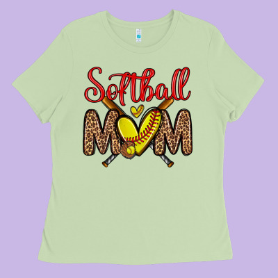 Softball Mom Ladies Tee Designed By Zillion Design Studio
