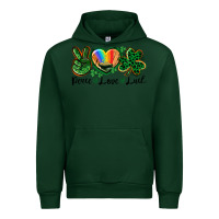 Forest Green Peace love St. Patrick's Day Urban Hoodie - CowGirlArtShop