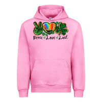 Fuchsia Pink Peace love St. Patrick's Day Urban Hoodie - CowGirlArtShop
