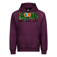 Mauve Wine Peace love St. Patrick's Day Urban Hoodie - CowGirlArtShop