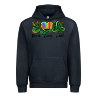 Navy Peace love St. Patrick's Day Urban Hoodie - CowGirlArtShop