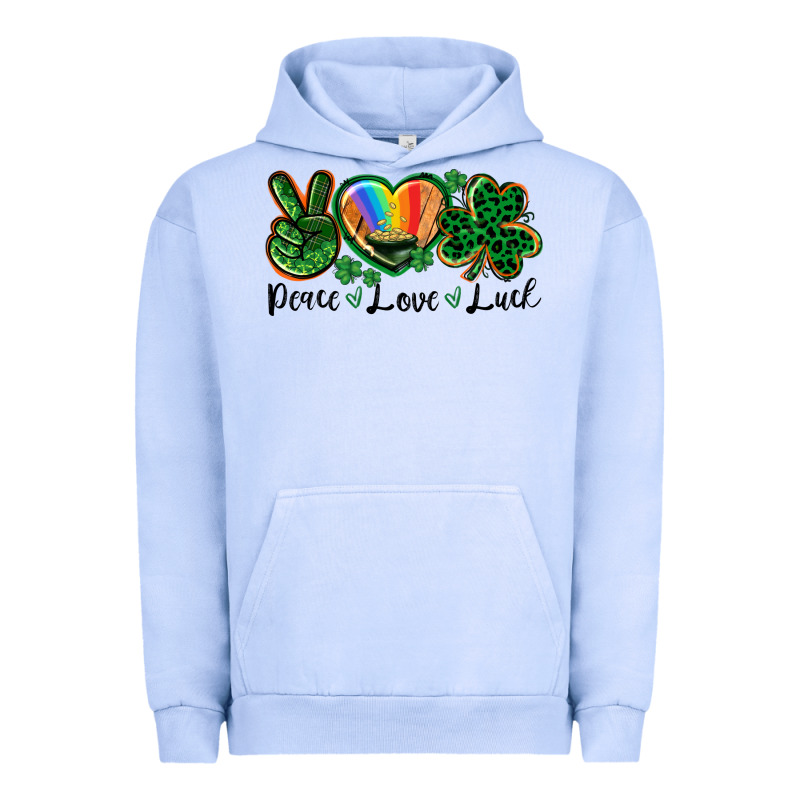 Peace Love St. Patrick's Day Urban Hoodie by CowGirlArtShop | Teevron