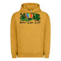Pigment Peanut Butter Peace love St. Patrick's Day Urban Hoodie - CowGirlArtShop