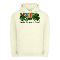 Pigment Pistachio Peace love St. Patrick's Day Urban Hoodie - CowGirlArtShop