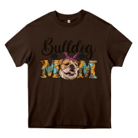 Chocolate Brown western bulldog mom Heavy Core Tee - RanaPortraitStore