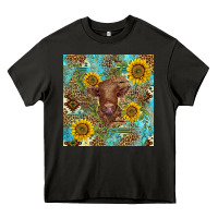 Asphalt western highland cow Heavy Core Tee - BarkalooDesign