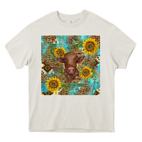 Cream western highland cow Heavy Core Tee - BarkalooDesign