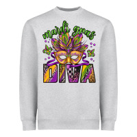 Heather Grey mardi gras diva Heavyweight Sweatshirt - Jasminsmagicworld