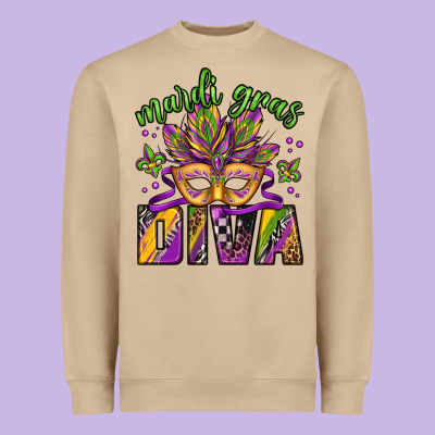 Mardi Gras Diva Heavyweight Sweatshirt Designed By Jasminsmagicworld