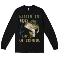 Black reelin' in 100 days of school Long Sleeve Tee - MaliasSmallBusiness