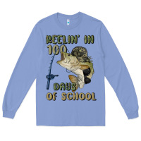 Colony Blue reelin' in 100 days of school Long Sleeve Tee - MaliasSmallBusiness