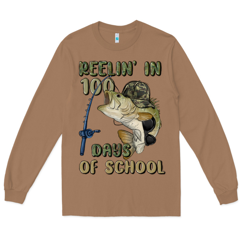 Reelin' In 100 Days Of School Long Sleeve Tee by MaliasSmallBusiness | Teevron
