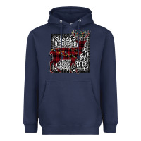 Navy Christmas Deer Heavyweight Hoodie - Bettercallsaul
