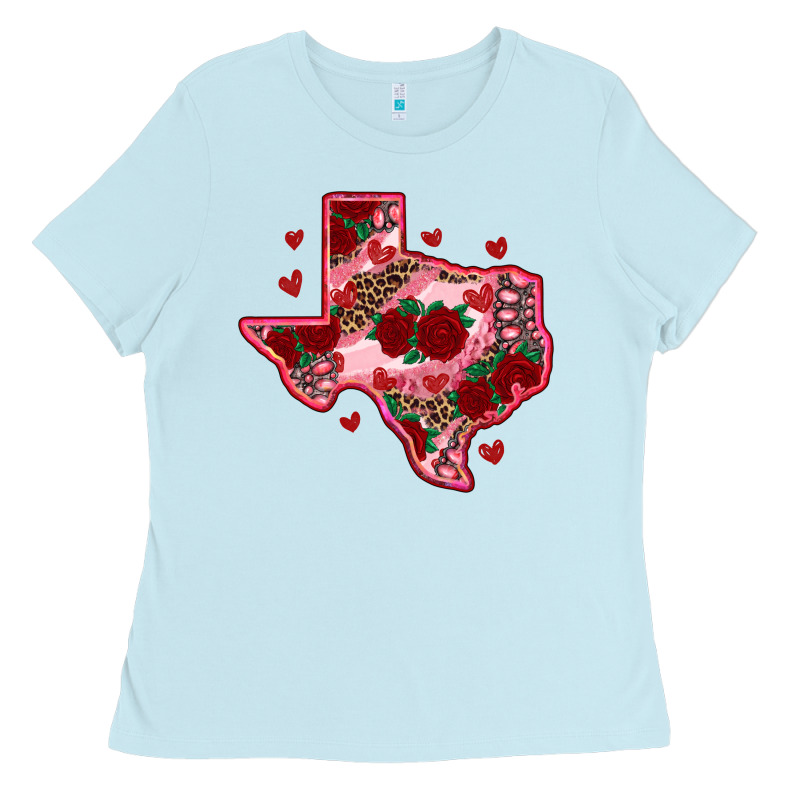 Valentine' S Day Texas Map With Roses Ladies Tee by RanaPortraitStore | Teevron