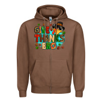 Chestnut give thanks bro Zipper Hoodie - MaliasSmallBusiness