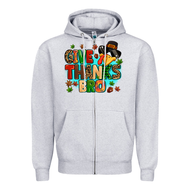 Give Thanks Bro Zipper Hoodie by MaliasSmallBusiness | Teevron