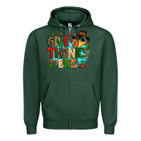 Sports Green give thanks bro Zipper Hoodie - MaliasSmallBusiness