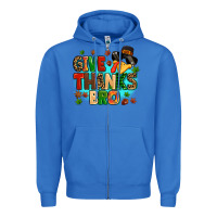 True Royal give thanks bro Zipper Hoodie - MaliasSmallBusiness