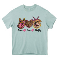 Arona peace love bulldog Heavy Core Tee - RanaPortraitStore