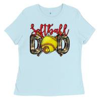 Baby Blue softball dad Ladies Tee - Zillion Design Studio
