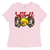 Bubblegum Pink softball dad Ladies Tee - Zillion Design Studio