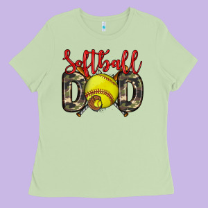 Softball Dad Ladies Tee Designed By Zillion Design Studio