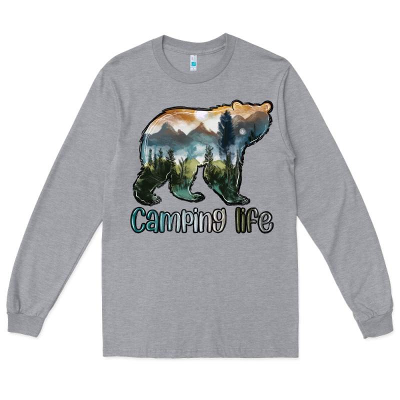 Camping Bear Long Sleeve Tee by MaliasSmallBusiness | Teevron