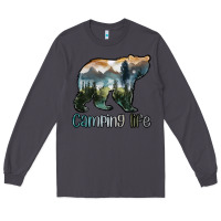 Smoke camping bear Long Sleeve Tee - MaliasSmallBusiness