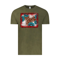 Vintage Olive Christmas gemstone leopard background Vintage Tee - AdoDesignShop