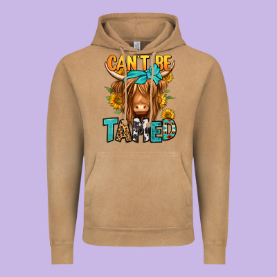 Can't Be Tamed Longhaired Cow Vintage Hoodie Designed By Jasminsmagicworld