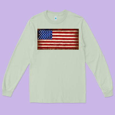 American Flag Long Sleeve Tee Designed By Jahusdesignshop