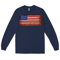 Navy American flag Long Sleeve Tee - JahusDesignShop