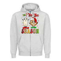 Dove Grey tis the season Zipper Hoodie - MaliasSmallBusiness
