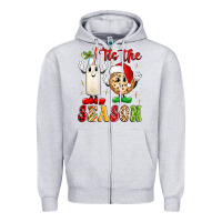 Heather Grey tis the season Zipper Hoodie - MaliasSmallBusiness