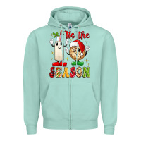 Seafoam tis the season Zipper Hoodie - MaliasSmallBusiness