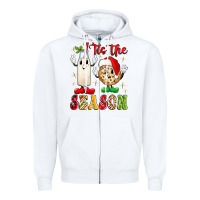 White tis the season Zipper Hoodie - MaliasSmallBusiness