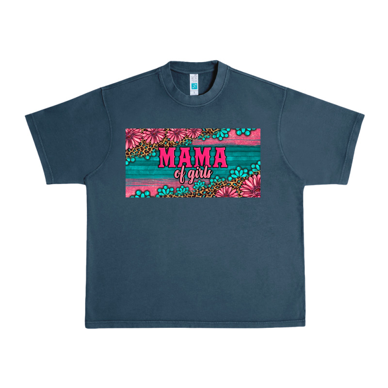Pink Roses Mama Of Girls License Plate Urban Heavy Tee by Artiststas | Teevron