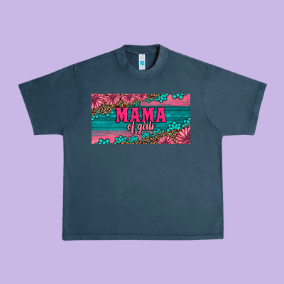 Pink Roses Mama Of Girls License Plate Urban Heavy Tee Designed By Artiststas