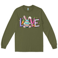 Army Green love easter Long Sleeve Tee - MaliasSmallBusiness