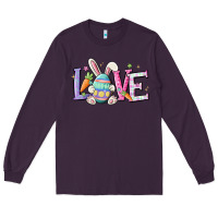 Plum love easter Long Sleeve Tee - MaliasSmallBusiness