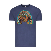 Vintage Denim bucking bronco rodeo rainbow Vintage Tee - Artiststas