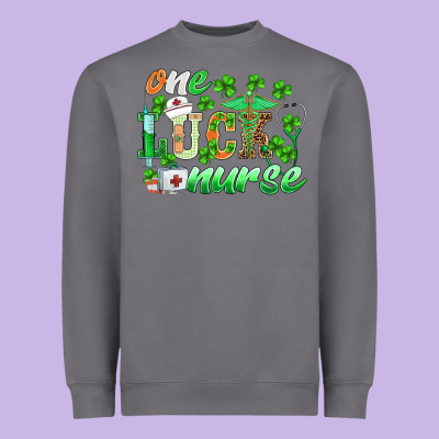 St.patricks One Lucky Nurse Heavyweight Sweatshirt Designed By Barkaloodesign