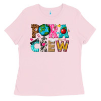 Bubblegum Pink para crew Ladies Tee - texasbilliewilder