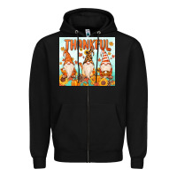 Black thankful gnome Zipper Hoodie - MaliasSmallBusiness