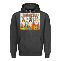 Charcoal Heather thankful gnome Zipper Hoodie - MaliasSmallBusiness