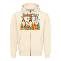 Sandshell thankful gnome Zipper Hoodie - MaliasSmallBusiness